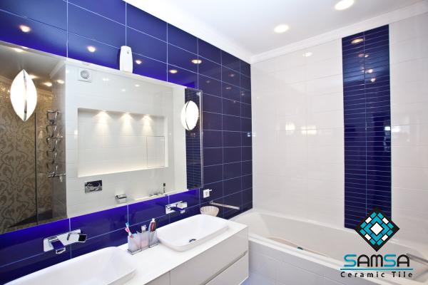 Large blue bathroom wall tiles + best buy price
