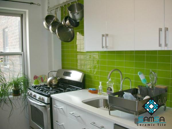 Buy the latest types of sage green kitchen tiles