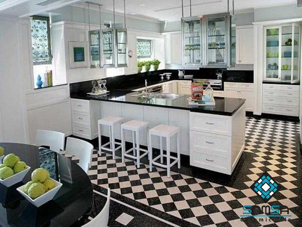 Buy and price of white and black floor tiles